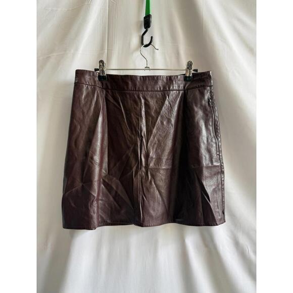 Scotch & Soda Faux Leather Mini Skirt Size L Red - Picture 3 of 7